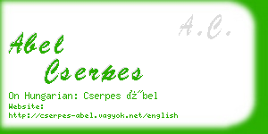 abel cserpes business card